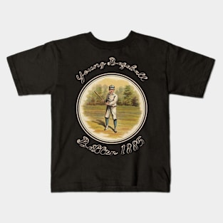 Young Baseball Batter 1885 - vintage illustration - digitally edited Kids T-Shirt